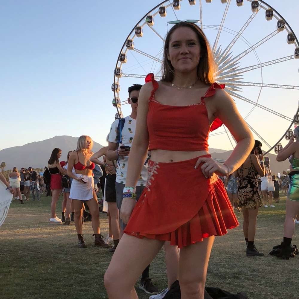 Free People Orange Skort Set